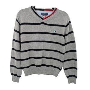 Vintage Y2K Tommy Hilfiger Preppy Knit Sweater Women Size XL Academia Heritage